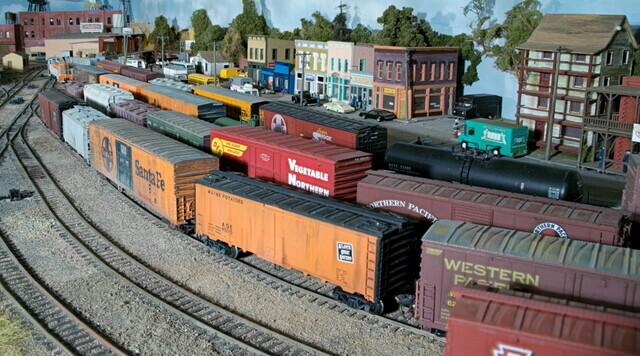 Making up trains on Jim Providenza's Santa Cruz Northern - photo by Dan Munson