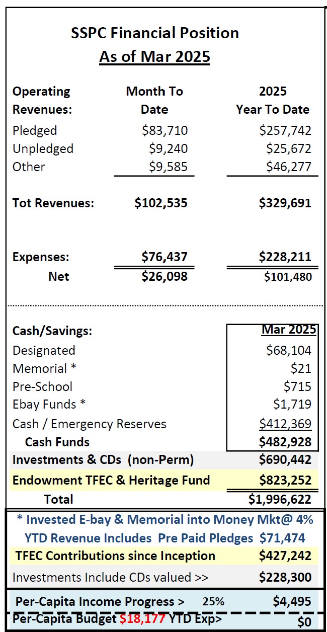 March 2025 financials