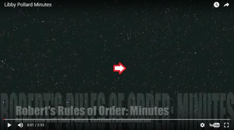 parliamentary procedure minutes and points of order videos by libby rules of order minutes