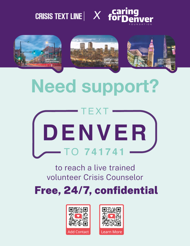 Need support? Text DENVER to 741741