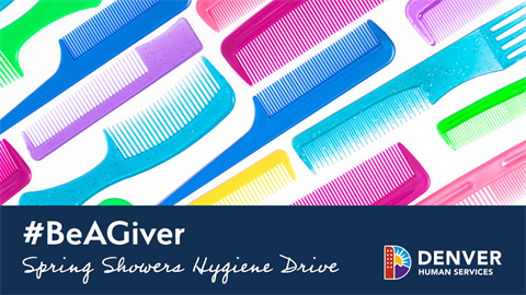Colorful combs and message: #BeAGiver Spring Hygiene Drive