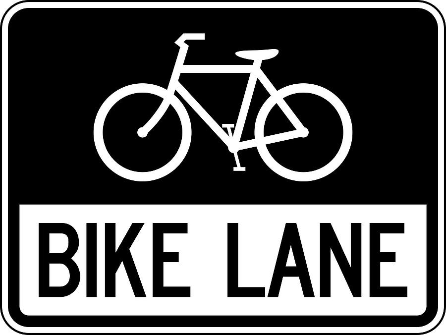 Bike lane traffic sign