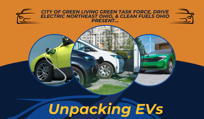 Flier header for Unpacking EVs event in Green