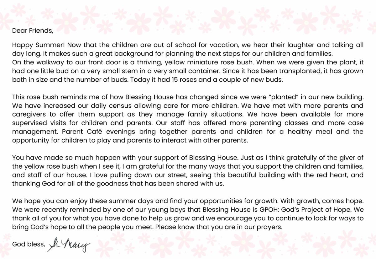 Summertime Updates at Blessing House Will we see you at the Best of Lorain County Thursday?