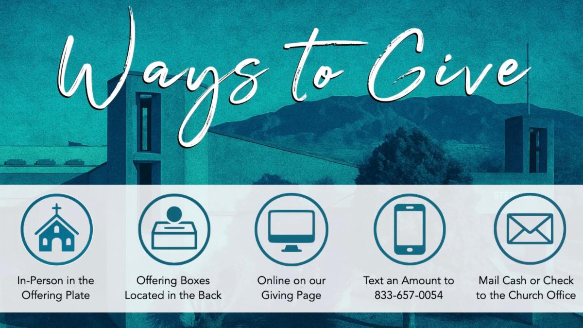 Ways to Give at St. Stephens Slide