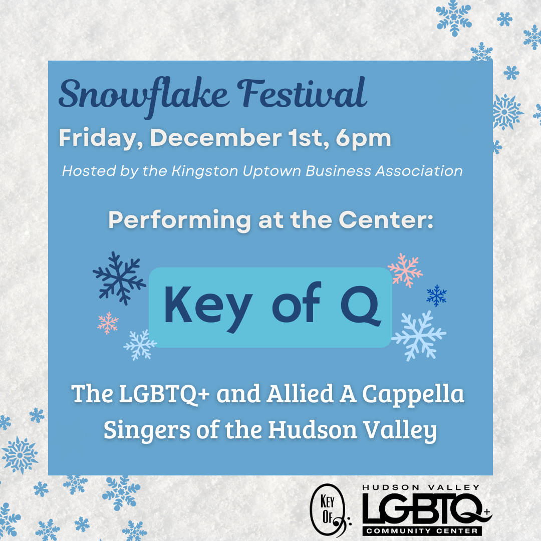 Snowflake Festival event details on a blue and white background with illustrations of snowflakes.
