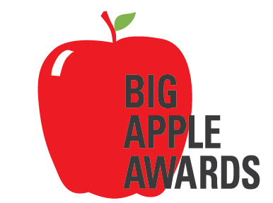 Illustration of red apple with words Big Apple Awards