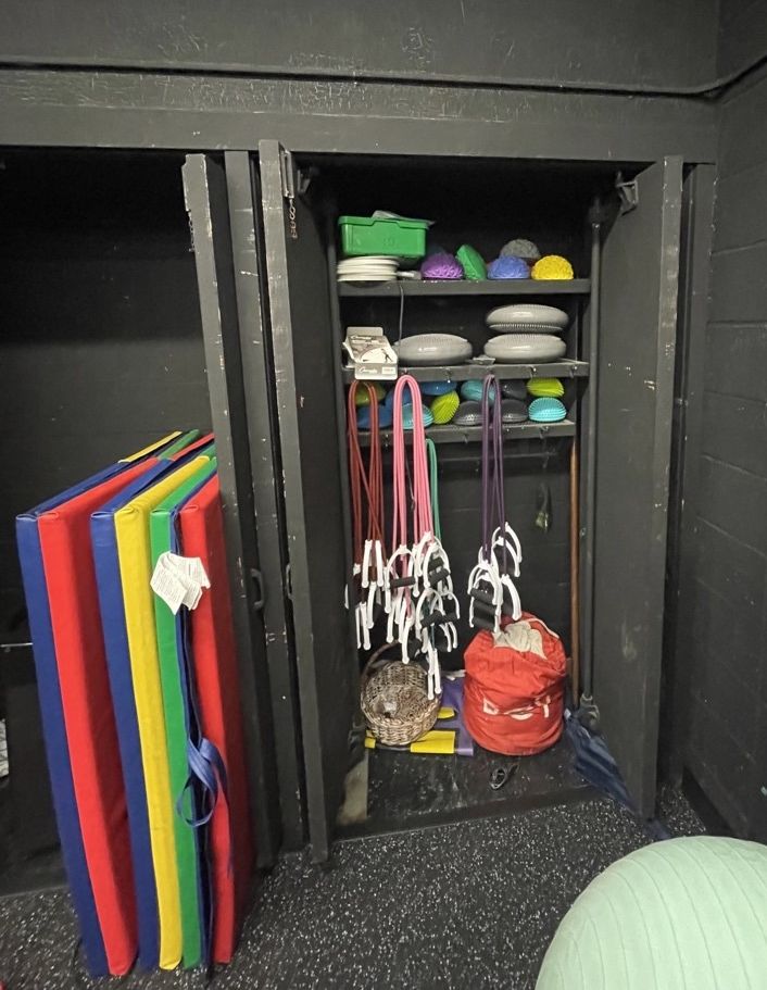 PE equipment in fitness room at George Westinghouse High School, Brooklyn