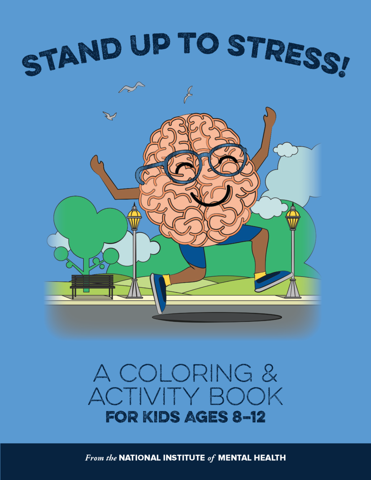 Cover of National Institute of Mental Health coloring book Stand Up to Stress
