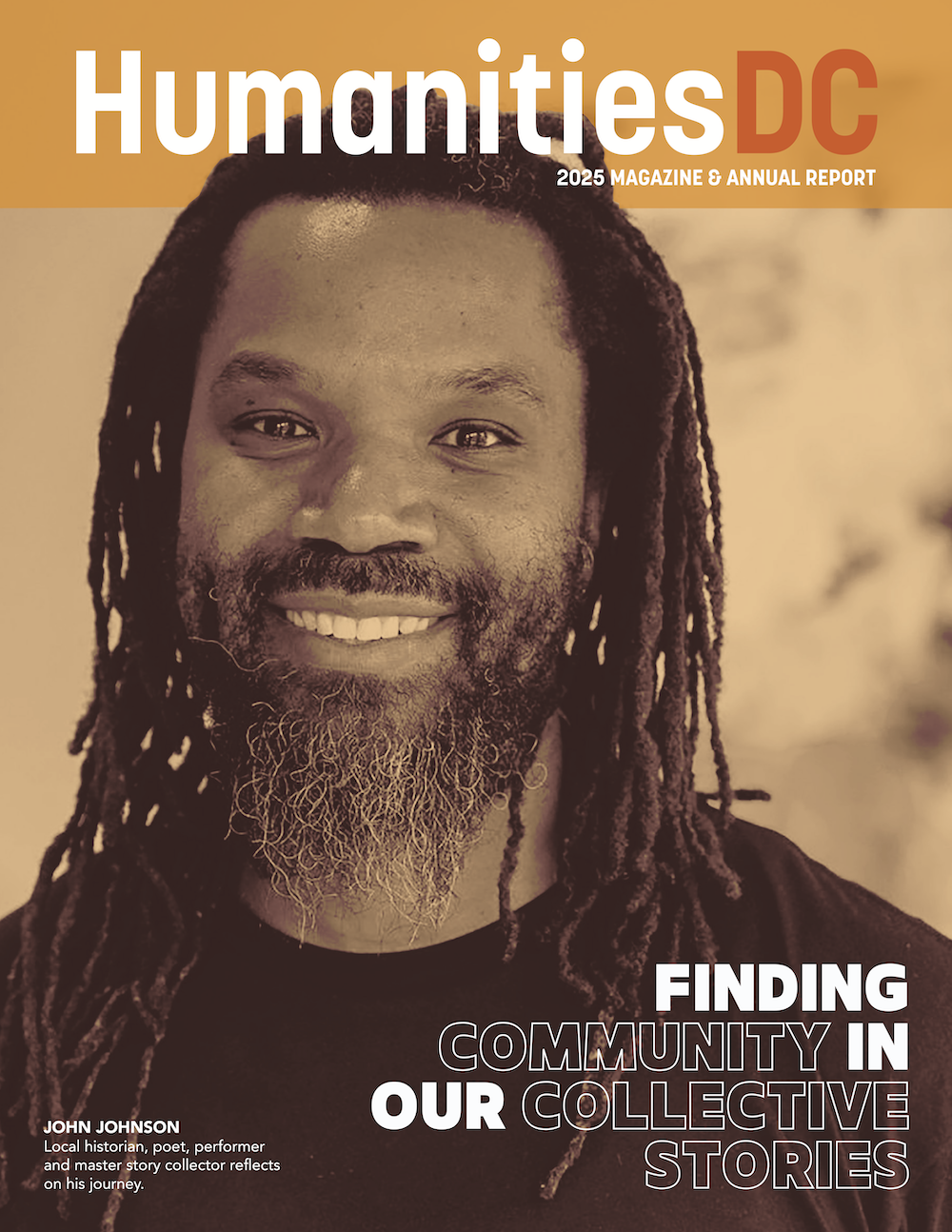 HumanitiesDC 2025 Magazine and Annual Report cover featuring John Johnson