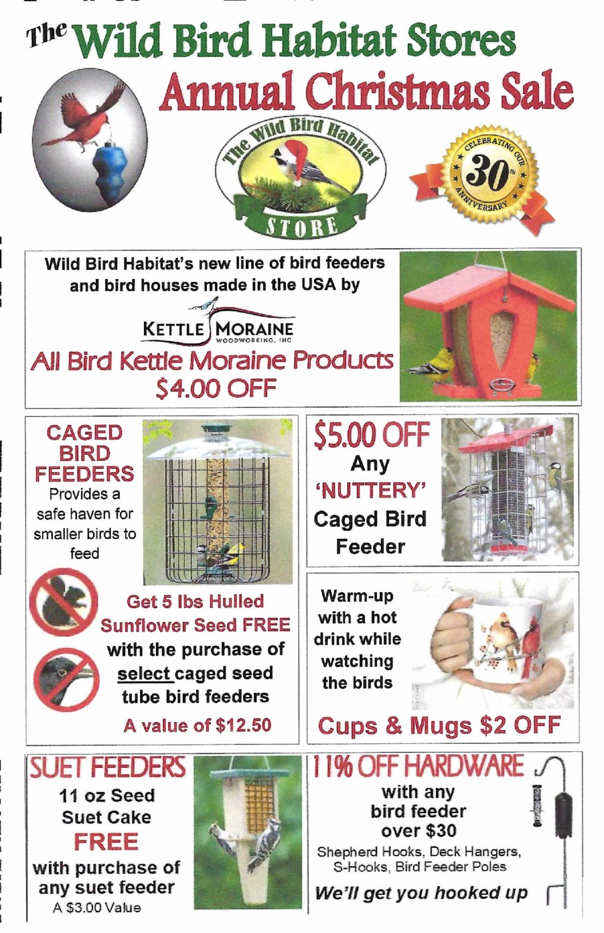 Christmas Sales at Wild Bird Habitat Stores