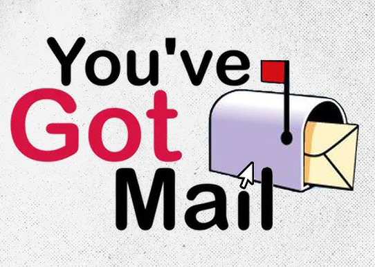 mailbox with advertisement coming out of its interior isolated on white background and copy space