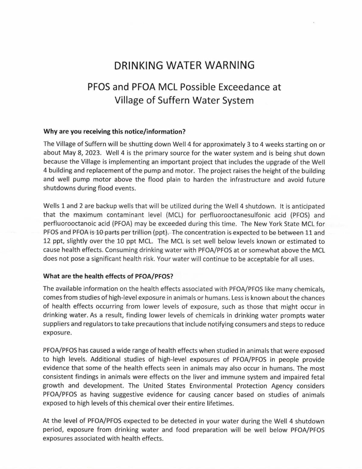 Village of Suffern Community Notice