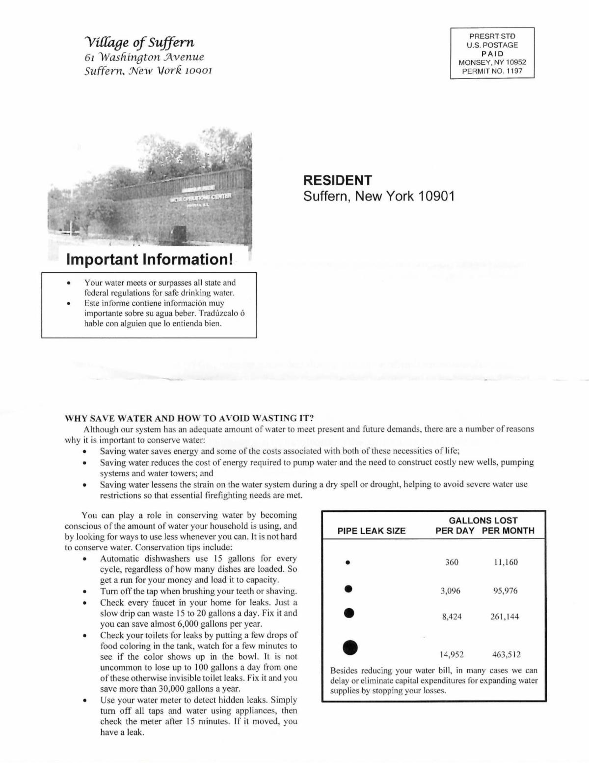 Village of Suffern Community Notice