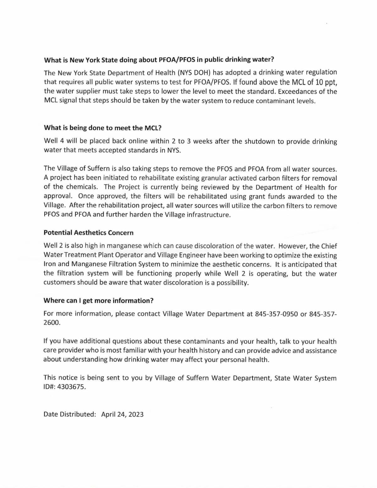 Village of Suffern Community Notice