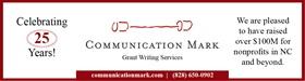 Advertisement for Communication Mark, offering fundraising solutions for nonprofits.