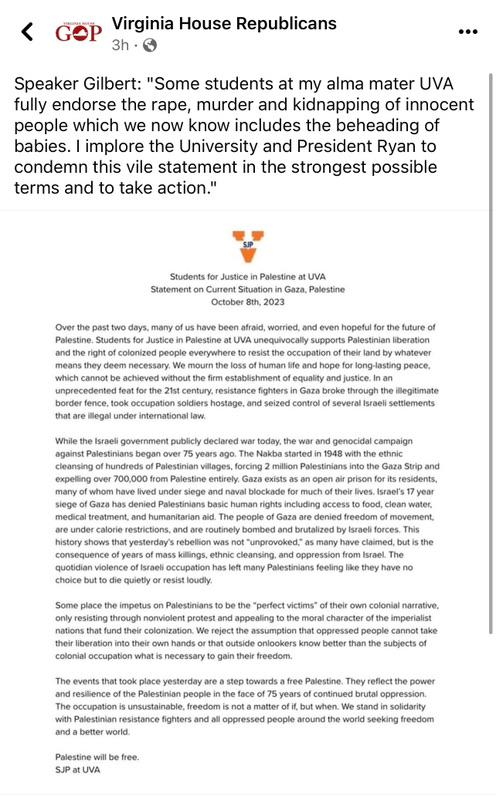 Students For Justice In Palestine At UVA Support The Massacre Of Jews