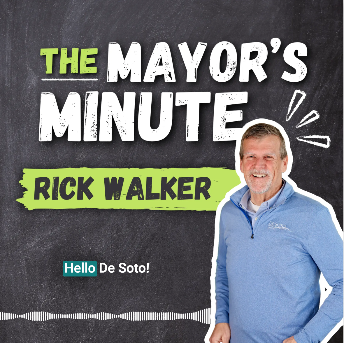 Mayor’s Minute graphic featuring Mayor Rick Walker standing in front of a chalkboard-style background.