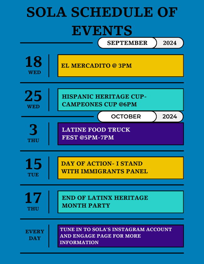 SOLA Schedule of Events