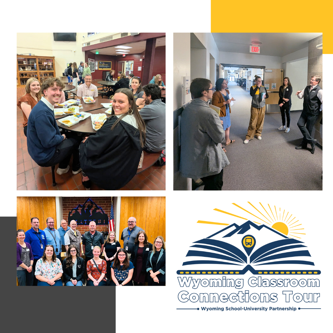 Three photos from the inaugural Wyoming Classroom Connections Tour.