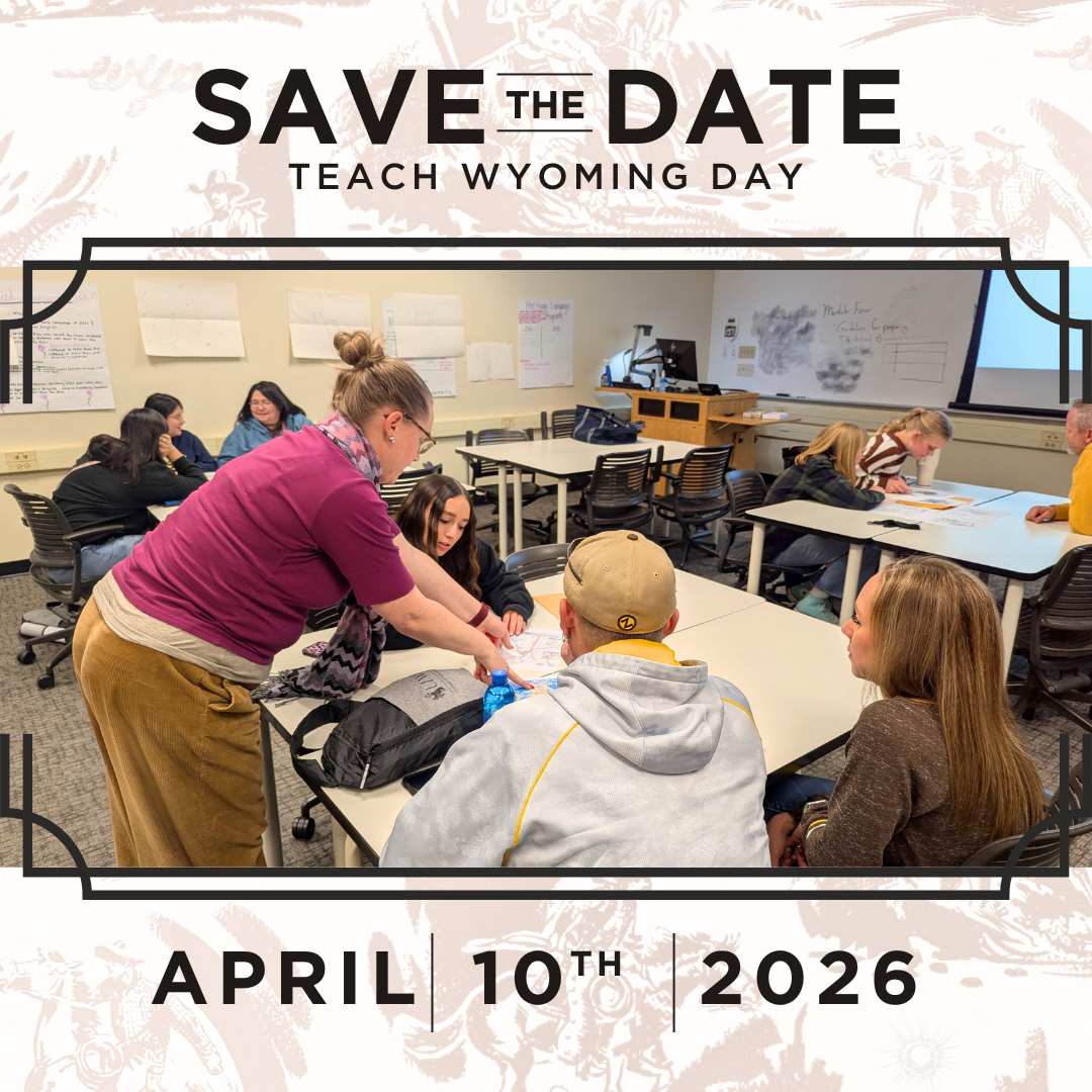 Photo of Dr. Anne Aydinian-Perry connecting with students at Teach Wyoming Day.