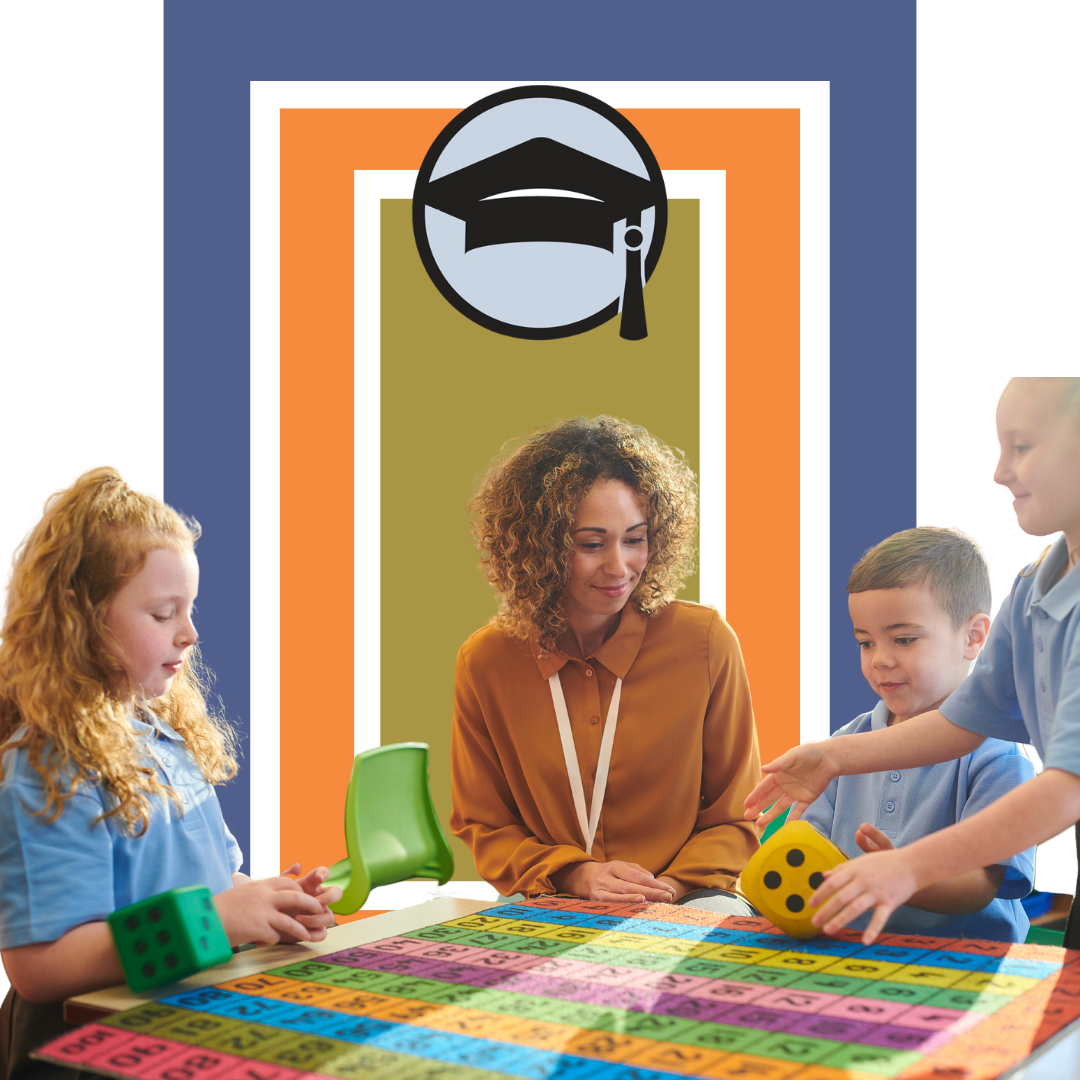 Photo of pre-k students playing a game.
