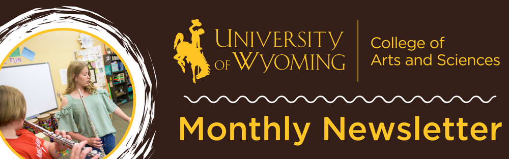 Photo showing Arts and Sciences monthly newsletter.