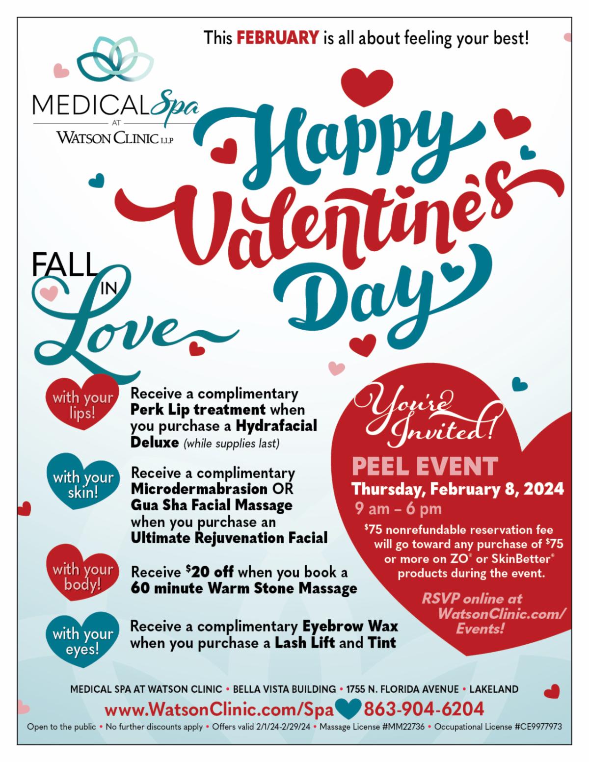 Medical Spa at Watson Clinic Specials February 2024
