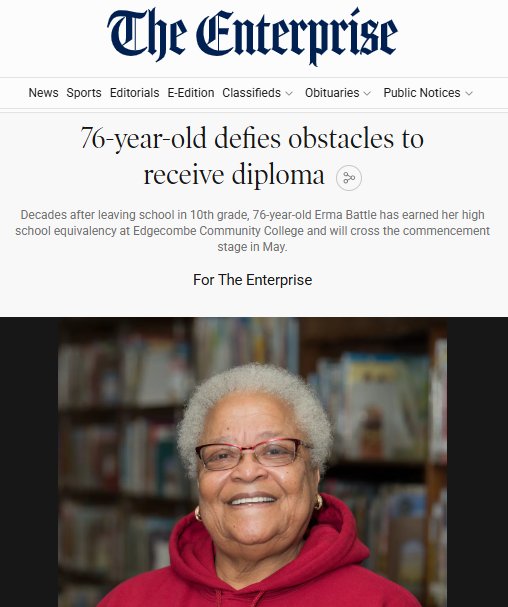The Enterprise 76 year old defies obstacles to receive diploma