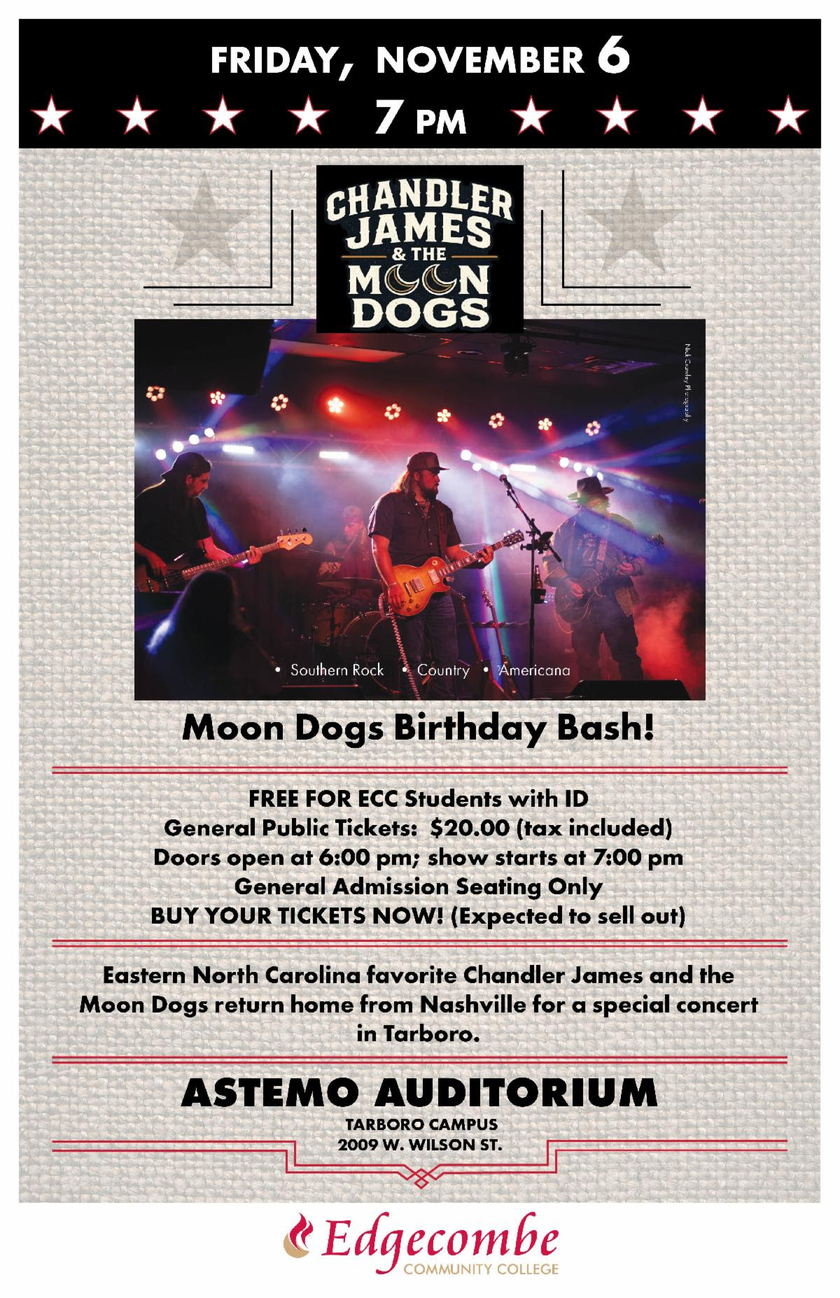 Chandler James and the Moon Dogs | Friday, November 6
