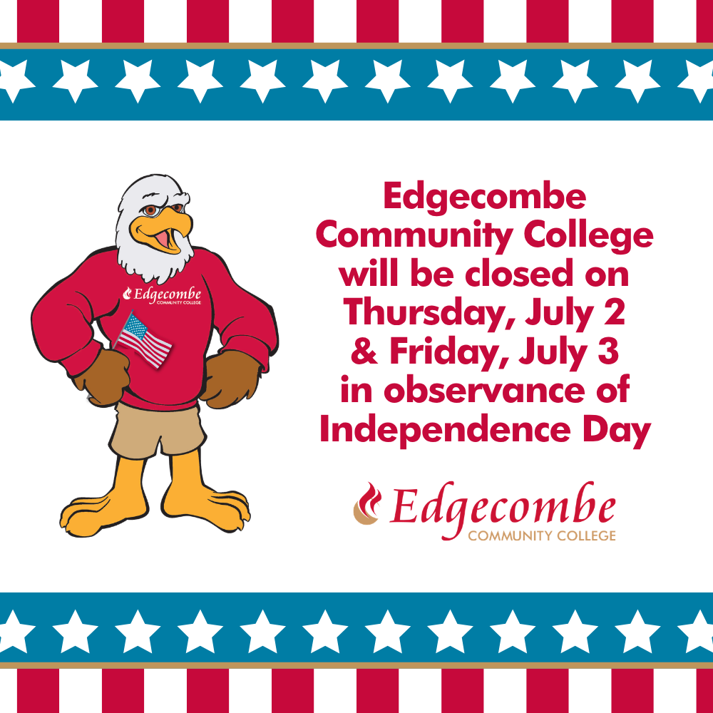 ECC will be closed on Thursday Jul 2 and Friday Jul 3 in observance of Independence Day