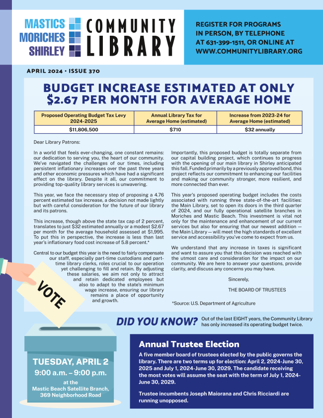 a breakdown of the 2024 budget vote information