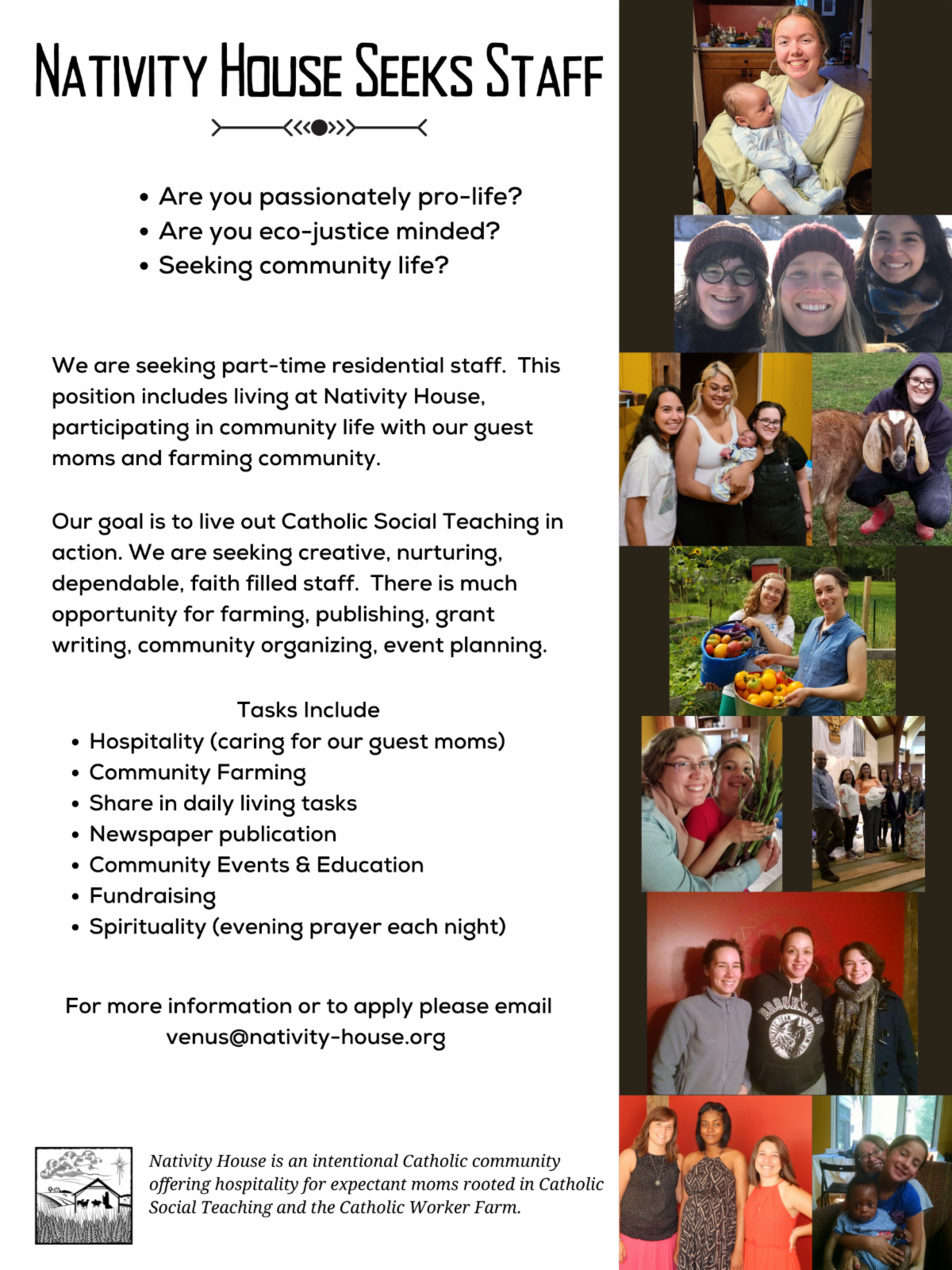 Nativity House Farm to Table Celebration Details