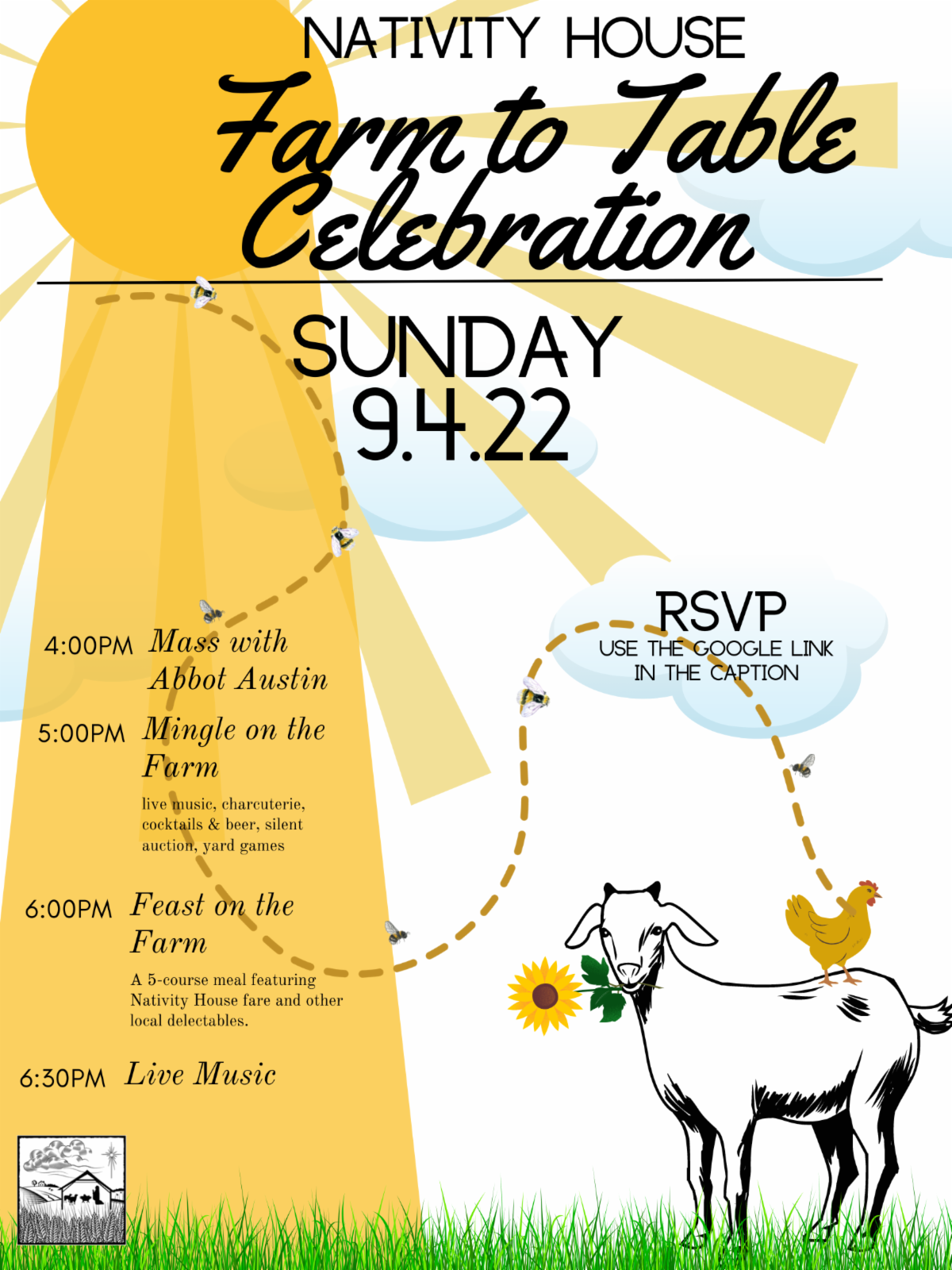 Nativity House Farm to Table Celebration Details