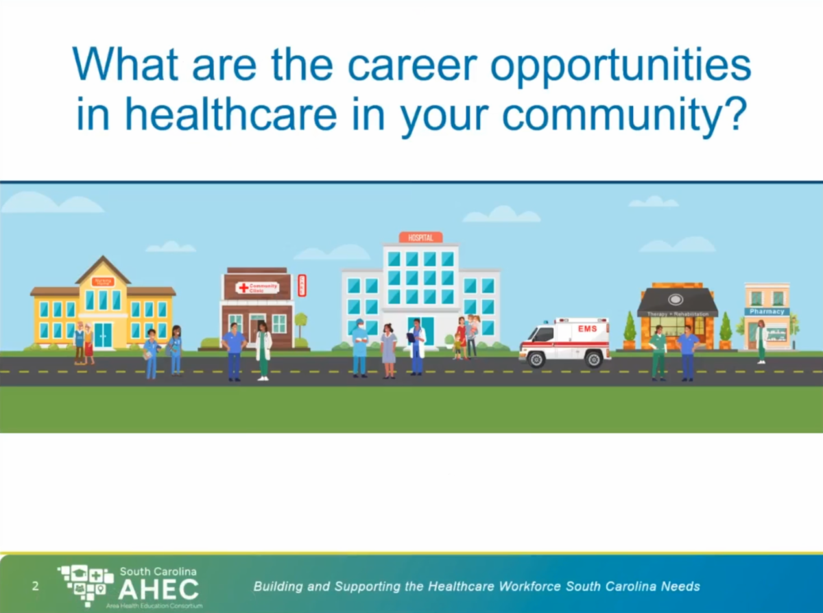 Screenshot from the October Health Careers Seminar presentation