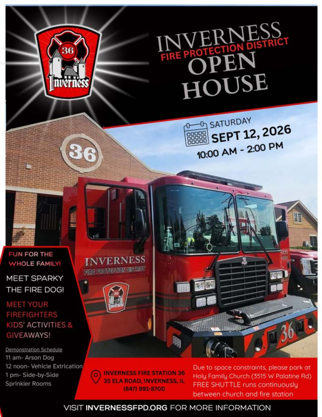 The 2026 Inverness FPD Open House Event Flyer 