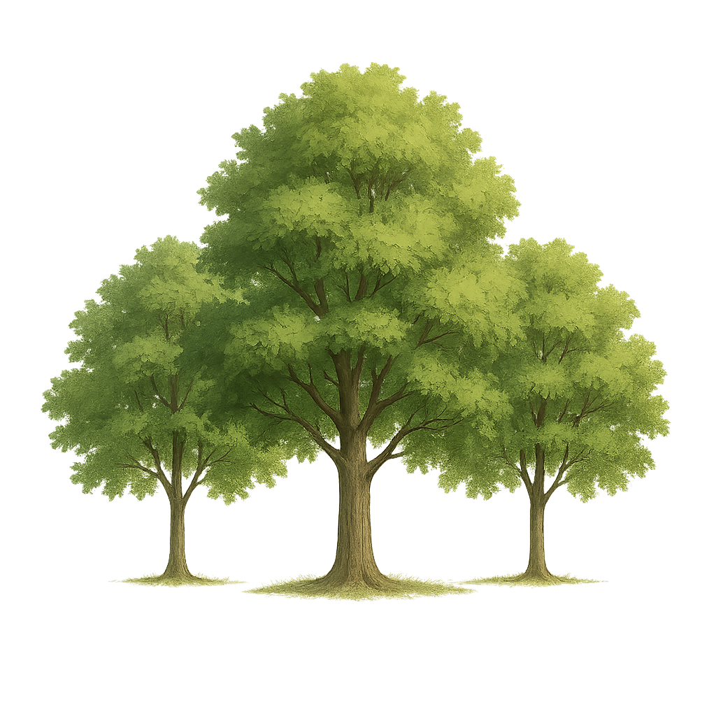 A realistic drawing of trees