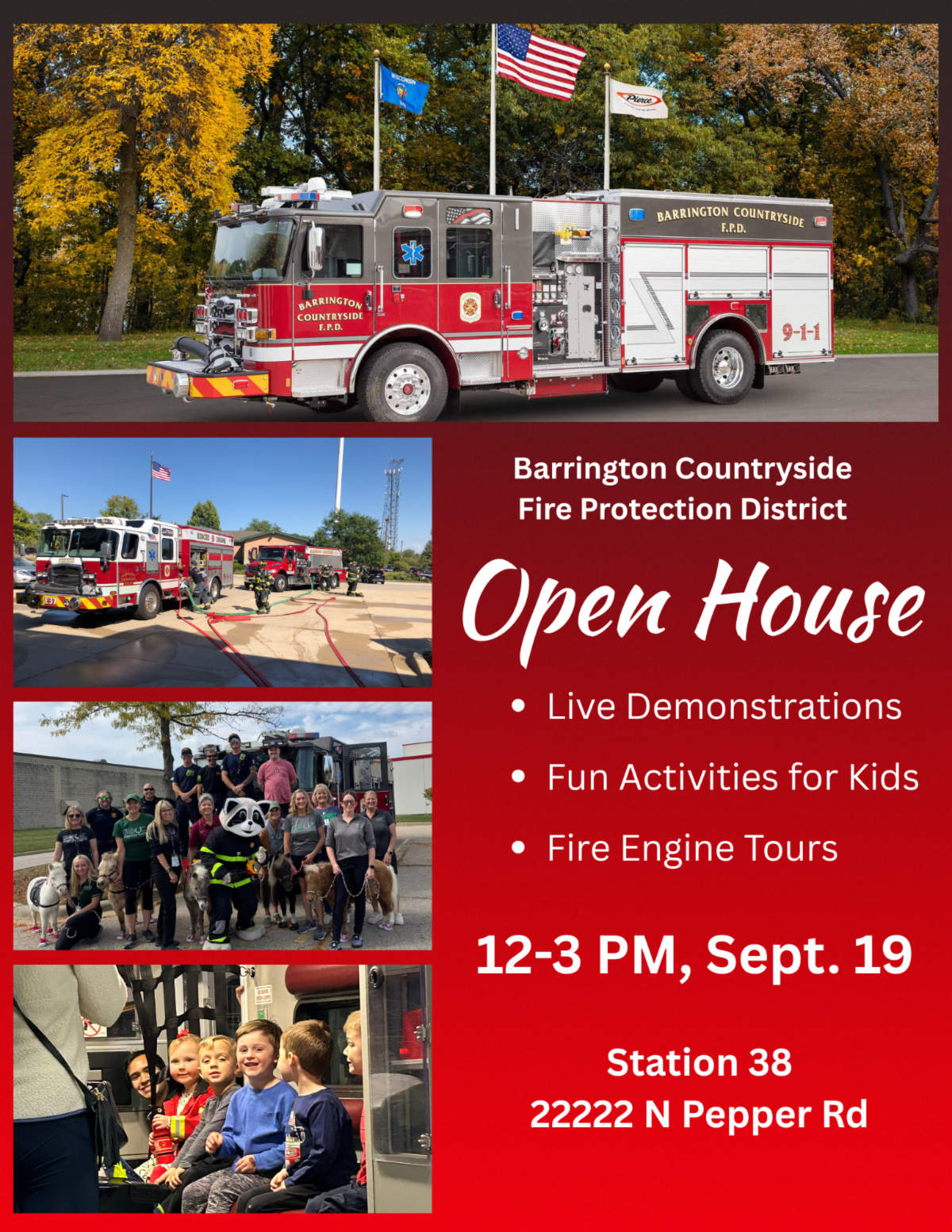 Barrington Countryside FPD Open House Event Flyer