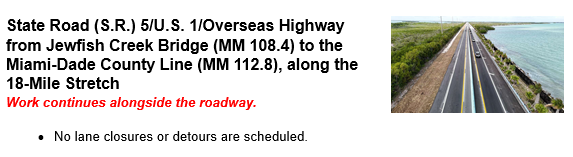 State Road 5/US-1 at Jewfish Bridge FDOT Traffic Control Plan