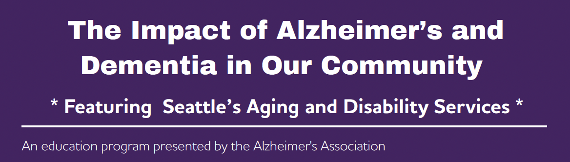 Text on purple that reads The Impact of Alzheimer's on Our Community