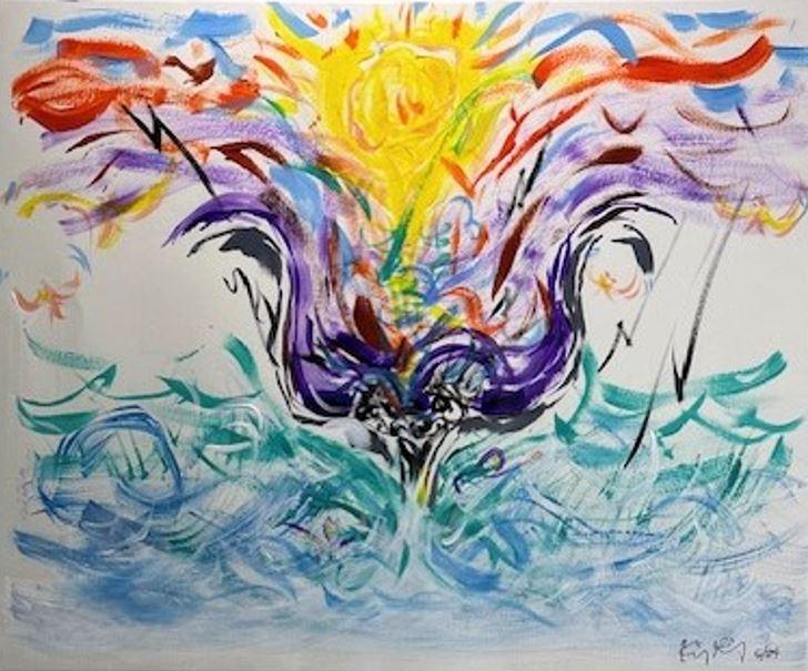 Abstract painting of sunset