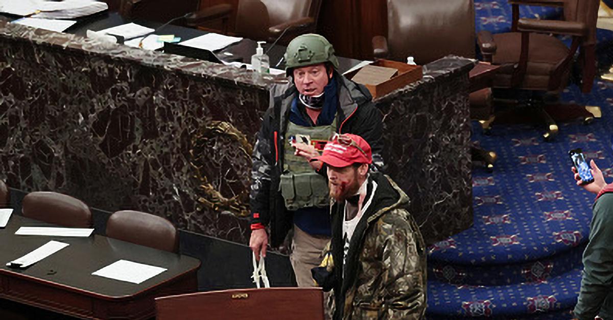 Air Force Academy Graduate Lt. Col. Retired Larry Brock on Senate floor participating in January 6 Capitol insurrection