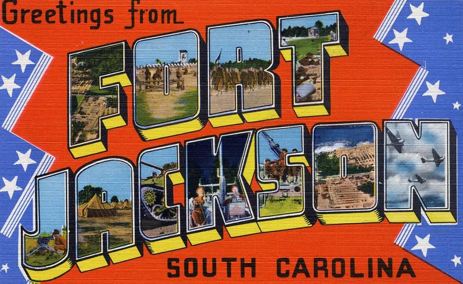 Greetings from Fort Jackson postcard from the 1940s