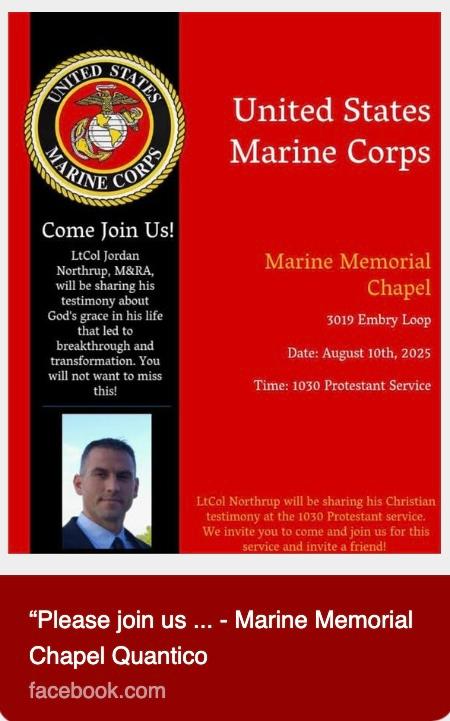 Facebook advertisement post link for chapel event sent by client
