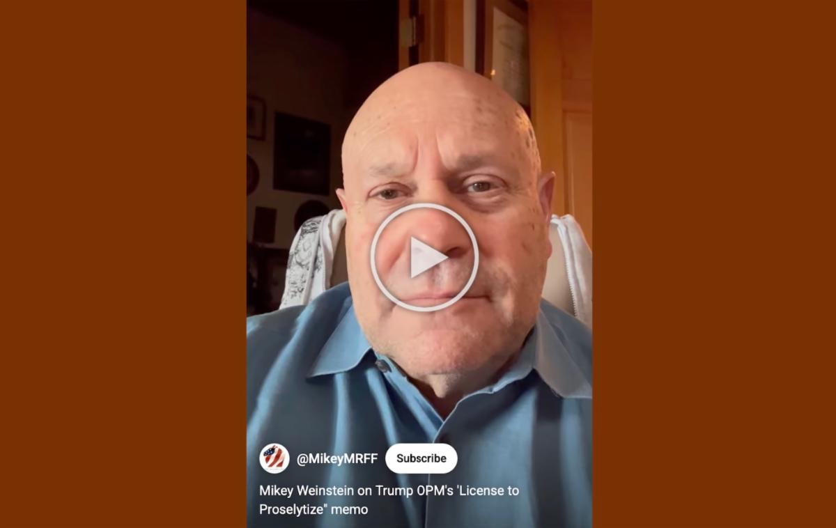 Still image of Mikey Weinstein from video
