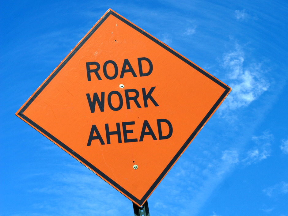 Road work sign