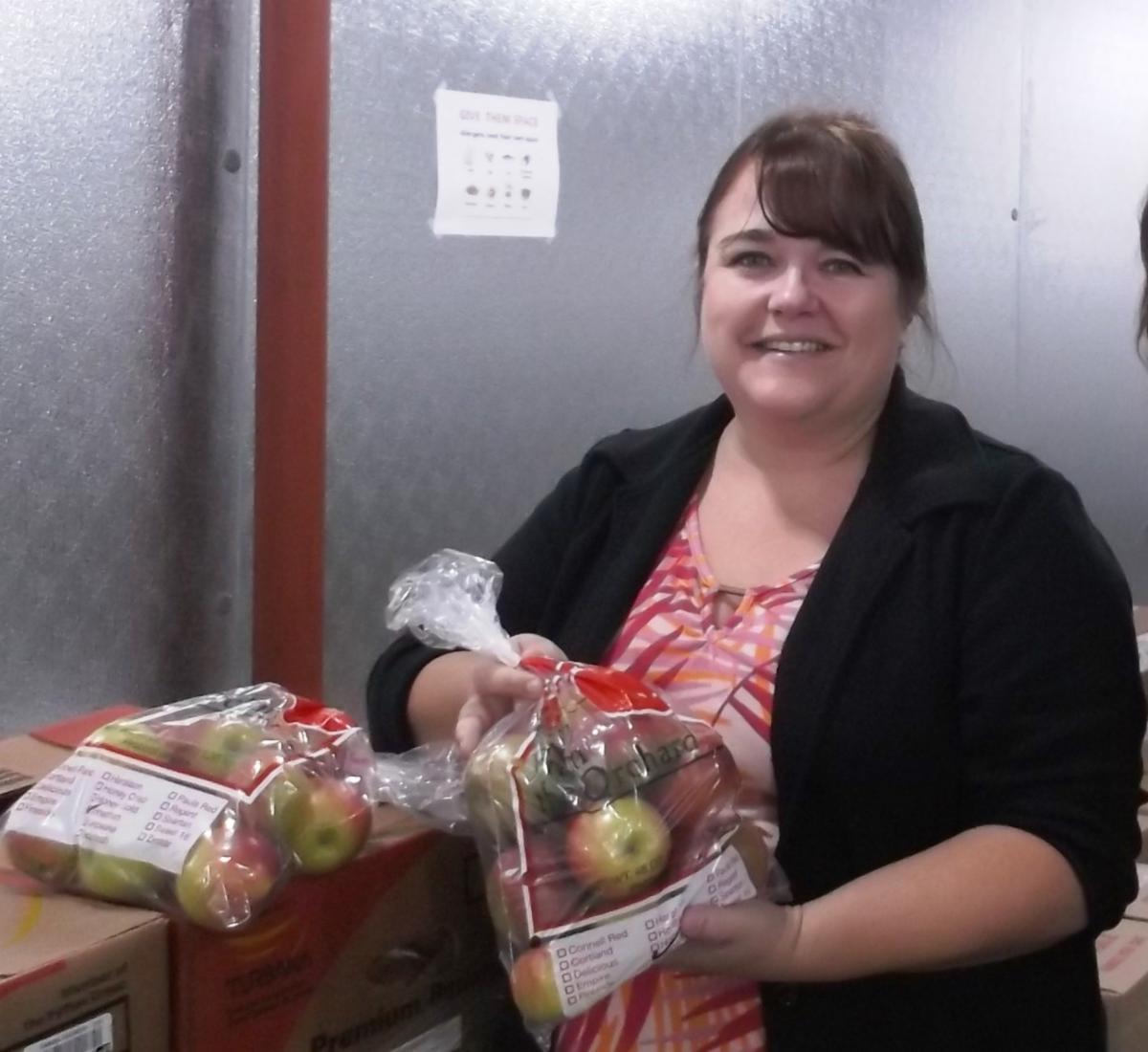 Bags of apples at Iowa Food Hub