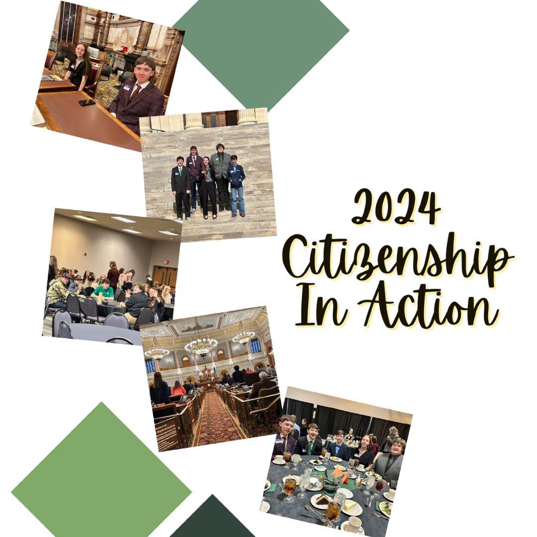 2024 Citizenship in Action collage of different activities at the program