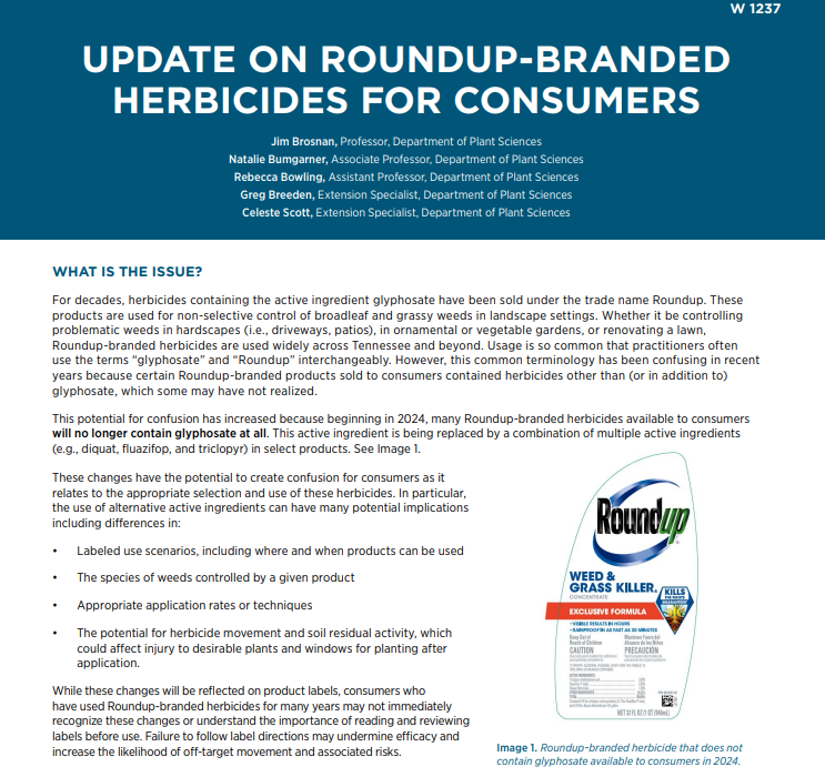 screen capture of update on roundup document