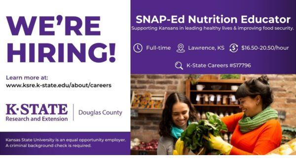 snap-ed nutrition educator open position announcement 